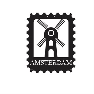 Amsterdam Stamp Metal Tablo Metal Wall Art by Pirudem Metal Arts - Metal Wall Arts & Clocks & Decors 