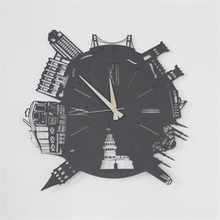 Time In İstanbul Metal Clock Metal Wall Art by Pirudem Metal Arts - Metal Wall Arts & Clocks & Decors 